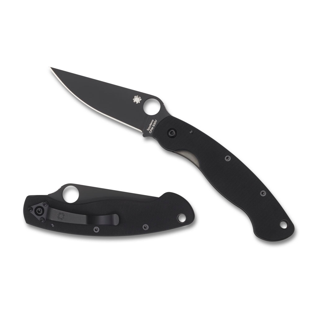 Spyderco Military Model Knife in Black and Black